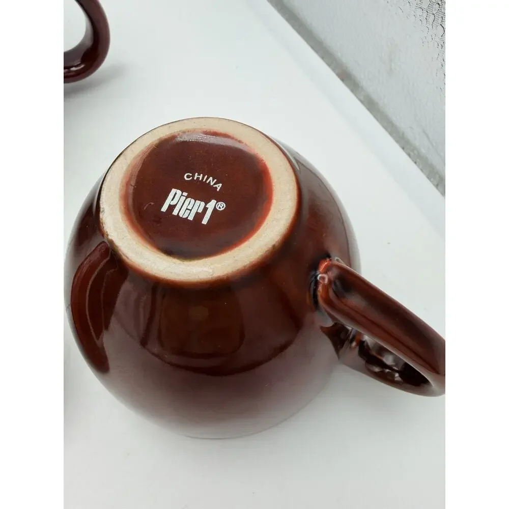 Vintage Pier 1 Imports Tea Set With Teapot and 4 Cups